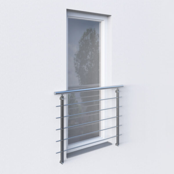 Nerezové zábradlí s dvojitou pásovinou s vodorovnou výplní