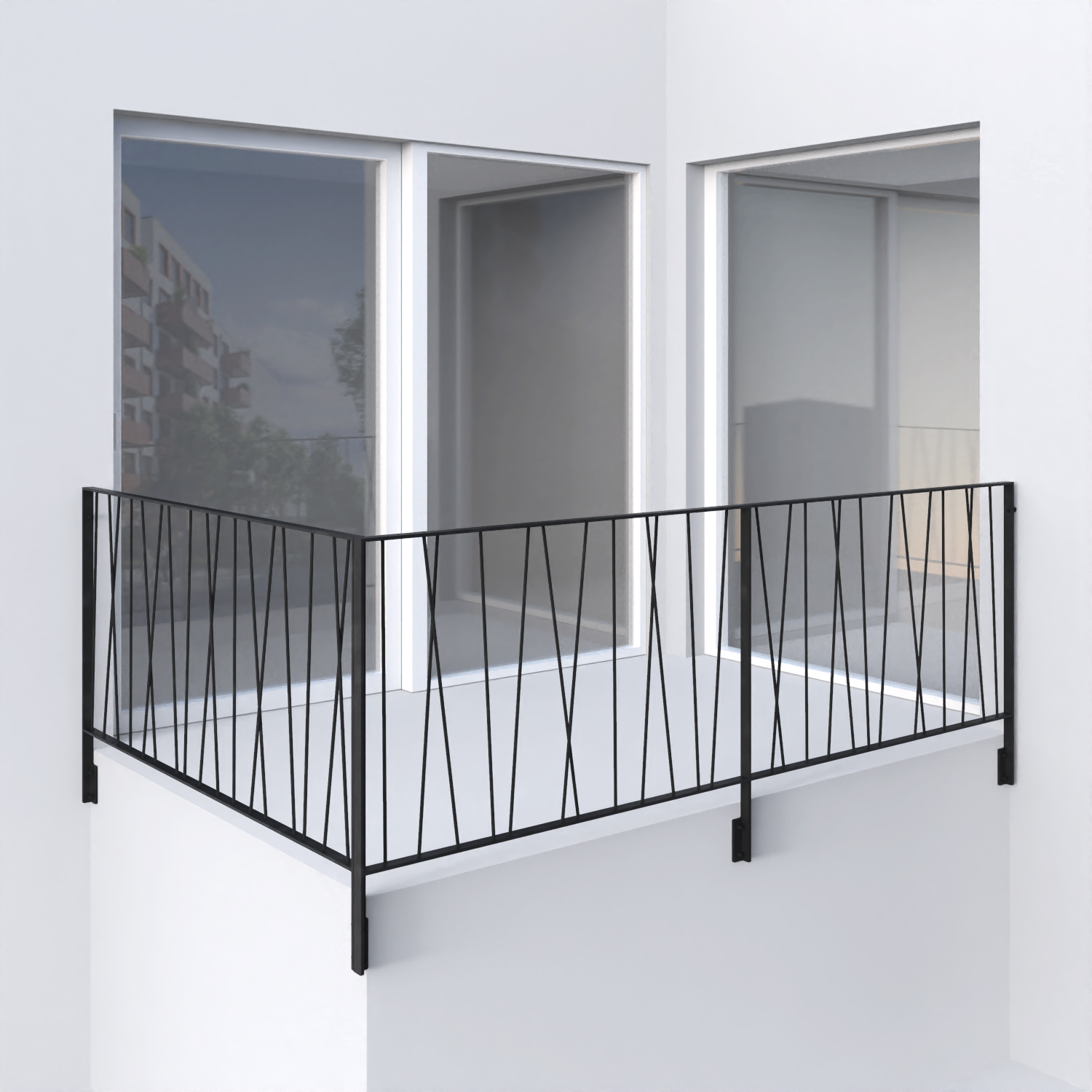 ocelové pásovinové zábradlí s pavučinovou výplní ZIG ZAG