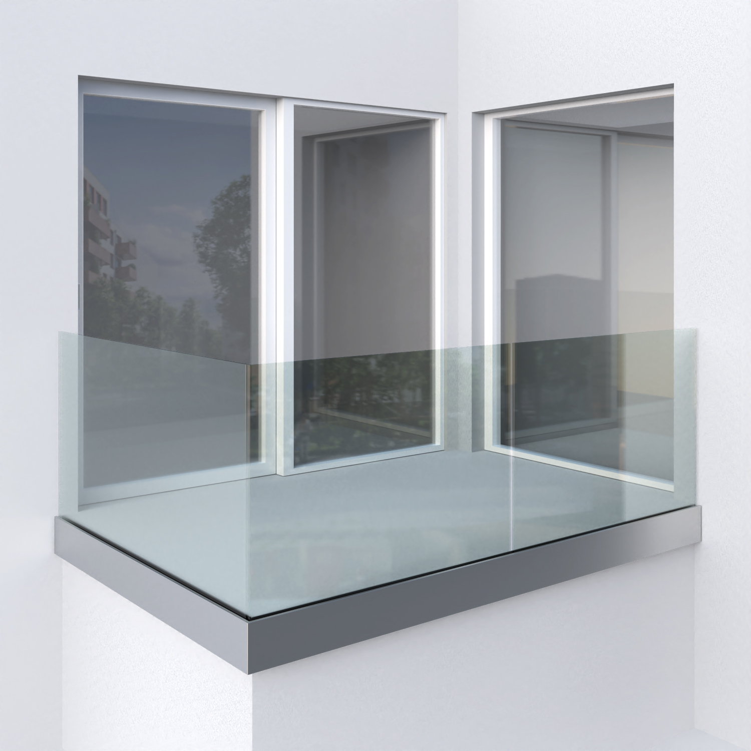 celoskleněné zábradlí do lišty