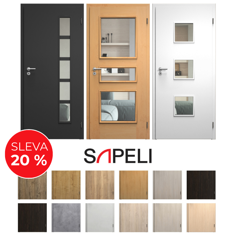 Využijte naši akční nabídku na interiérové dveře SAPELI s odolným CPL laminátem, které nyní pořídíte s mimořádnou slevou 20 %. www.jelinek-interier.cz