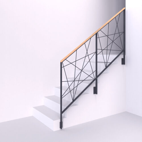 Ocelové pásovinové zábradlí s pavučinovou výplňí