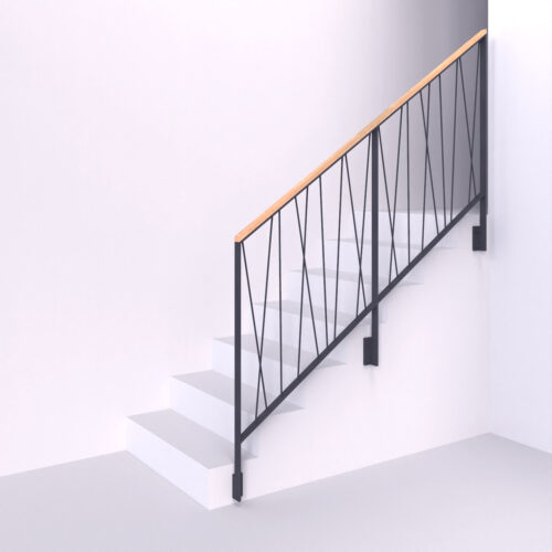 Ocelové pásovinové zábradlí s pavučinovou výplňí ZIG-ZAG